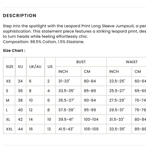 NWOT - Boii Life - Leopard Print Long Sleeve Jumpsuit - Size Medium - Picture 14 of 14